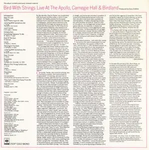 Charlie Parker - Bird With Strings: Live At The Apollo, Carnegie Hall & Birdland (1950) {CBS-Sony Japan 25DP 5302, Early Press}