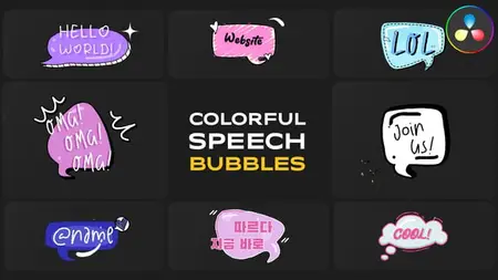 Colorful Speech Bubbles for DaVinci Resolve 58160678