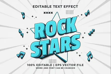 EE - Rock Stars Vector Editable Text Effect 38LYRR9