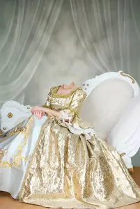Template for Photoshop - Golden Dress