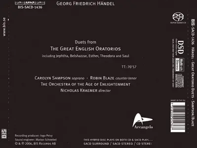 Robin Blaze, Carolyn Sampson, Nicholas Kraemer - George Frideric Handel: Great Oratorio Duets (2006)