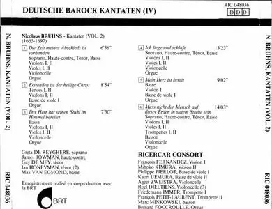 Deutsche Barock Kantaten - Ricercar Consort (IV) Vol.2 - Nicolaus Bruhns