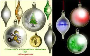 Christmas Ornaments Brushes for Adobe Photoshop