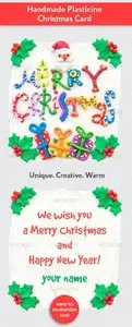 GraphicRiver Handmade Plasticine Christmas Card