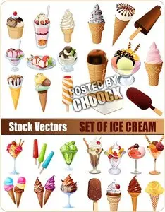 Set of ice cream - Stock Vector