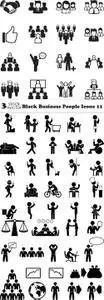 Vectors - Black Business People Icons 11