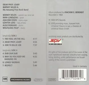 Barney Wilen And His Amazing Free Rock Band - Dear Prof. Leary (1968) {MPS-Promising Music SPV 441062 rel 2008}