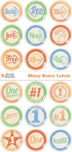 Vectors - Shiny Retro Labels
