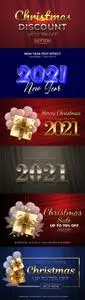 Christmas Editable font effect text collection illustration design