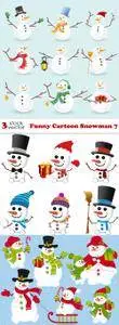 Vectors - Funny Cartoon Snowman 7