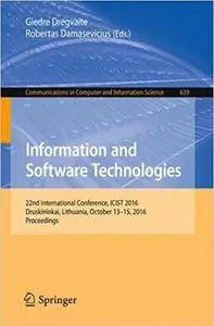 Information and Software Technologies: 22nd International Conference