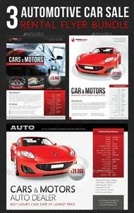 GraphicRiver 3 in 1 Automotive Car Sale Rental Flyer Bundle