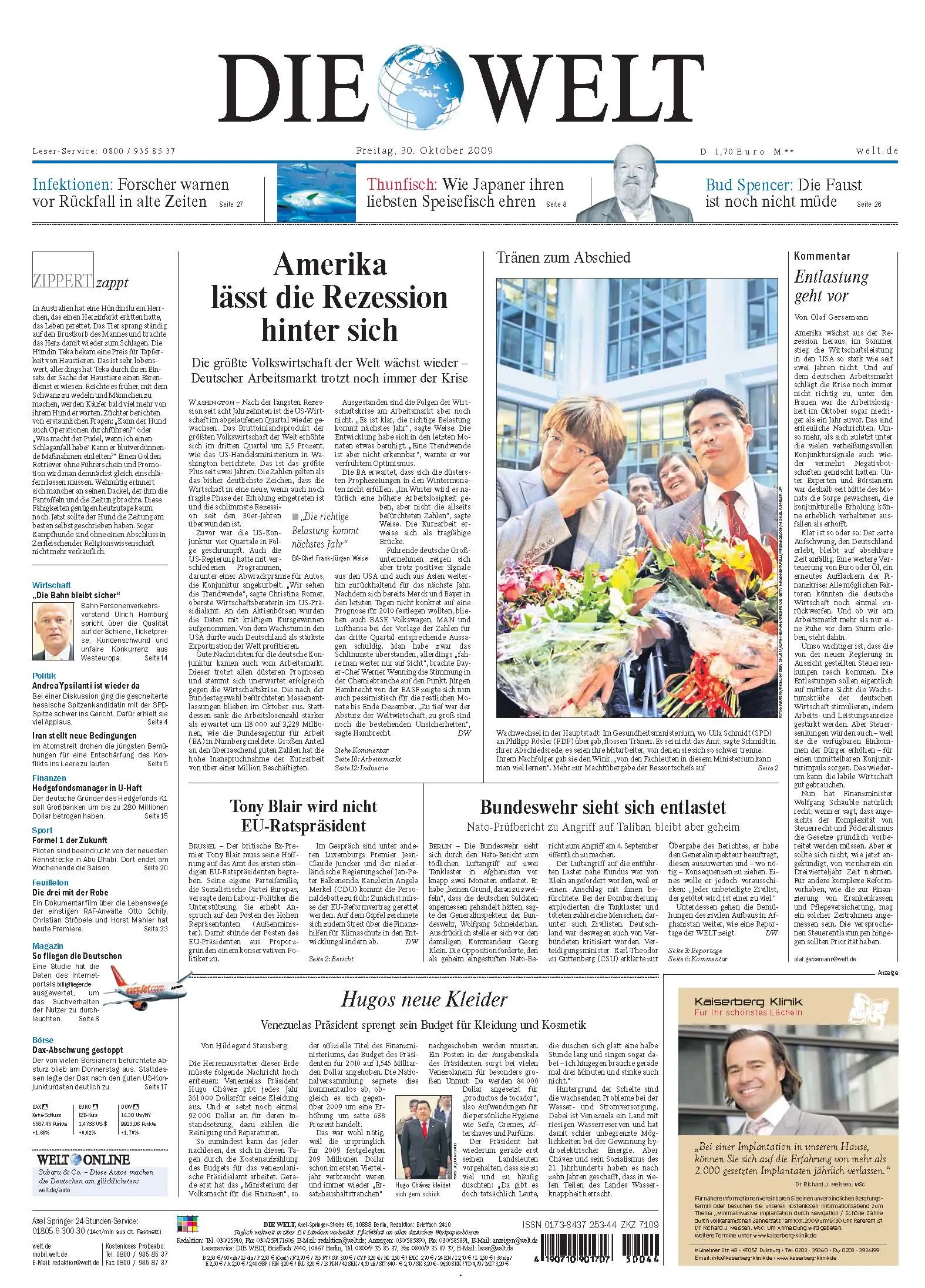 Die Welt vom 30. Oktober 2009