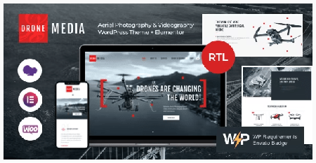 ThemeForest - Drone Media v1.6.4 - Aerial Photography & Videography WordPress Theme + RTL