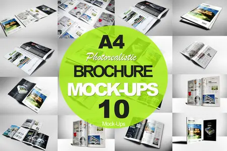 CreativeMarket - A4 Brochure Magazine Mock-ups