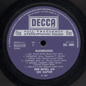 John Mayall with Eric Clapton - Blues Breakers (Decca 1966) 24-bit/96kHz Vinyl Rip