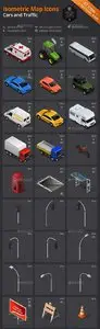 GraphicRiver Isometric Map Icons - Cars and Traffic