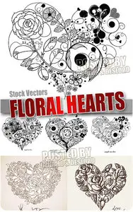 Floral hearts - Stock Vectors
