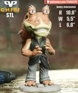 3DXM - Jar Jar Binks Chibi  3D Print