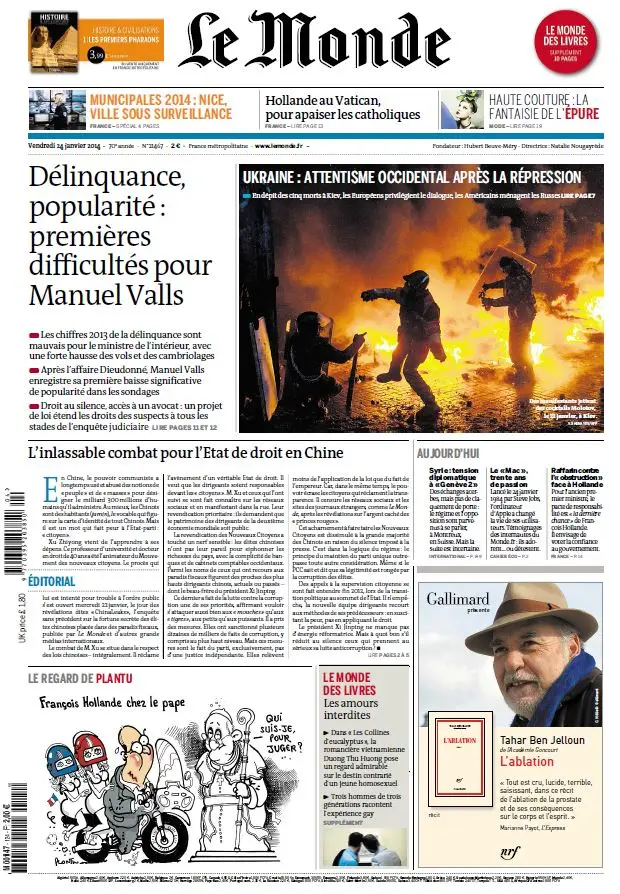 Le Monde & Suppléments du Vendredi 24 Janvier 2014