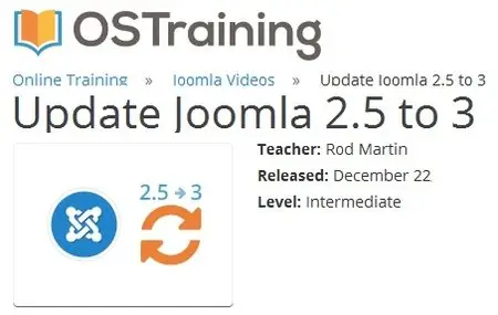 OSTraining - Update Joomla 2.5 to 3