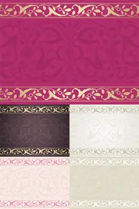 Vector Set - Wedding Card Design Paisley Floral Patterns