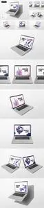 Silver Apple Macbook Pro Mockup WV48U9E