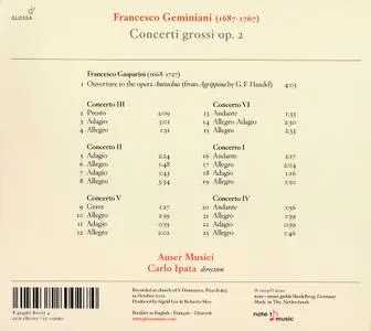 Carlo Ipata, Auser Musici - Francesco Geminiani: Concerti grossi Op. 2 (2020)