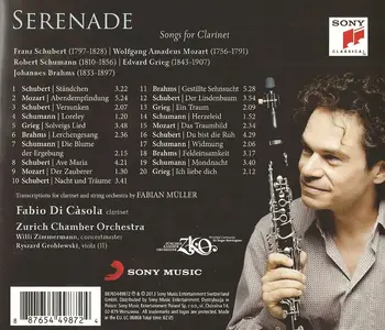Fabio di Càsola - Serenade - Songs for Clarinet: Brahms, Grieg, Mozart, Schubert, Schumann (2013)