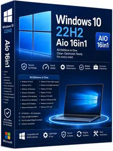 Windows 10 22H2 build 19045.7663 Aio 16in1 Preactivated August 2026