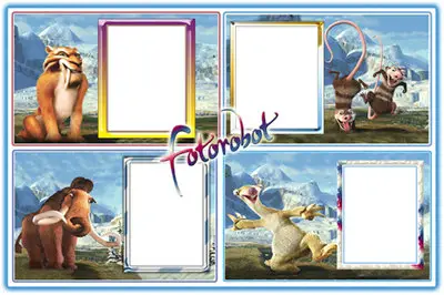 Frames for photos with heroes from Ice Age cartoon