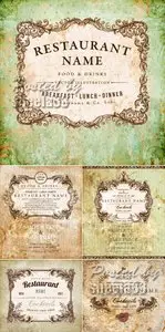 Vintage Restaurant Labels Vector