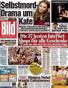 Bild Zeitung vom 08 Dezember 2012