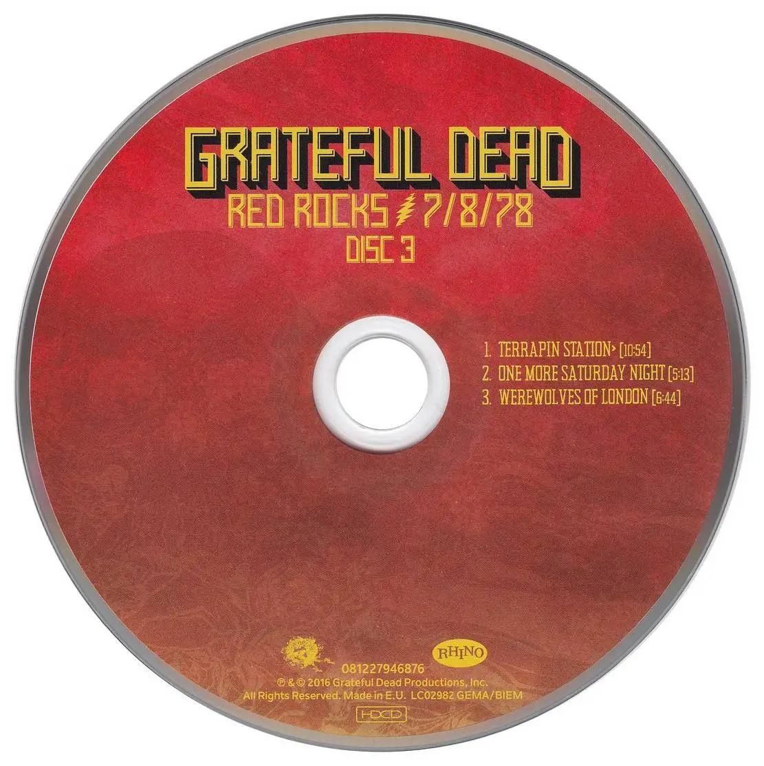 Grateful Dead - Red Rocks 7-8-78 (2016) {3CD, HDCD, Rhino 081227946876}