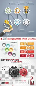 Vectors - Infographics with Gears 3