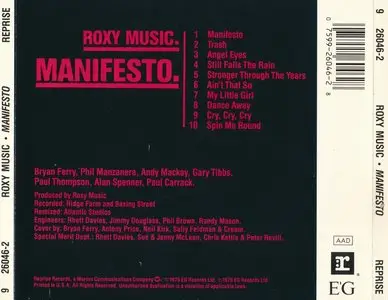 Roxy Music - Manifesto (1979) {1989, Reissue} Re-Up
