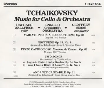 Raphael Wallfisch - Tchaikovsky: Music for Cello & Orchestra (1983)