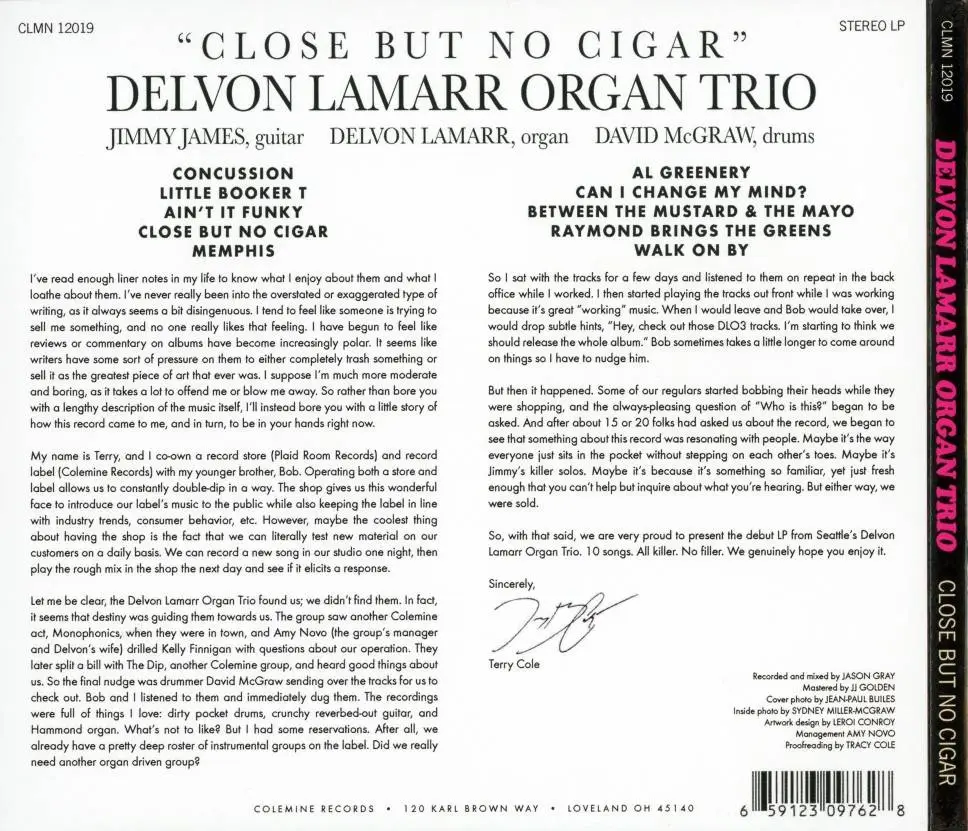 Delvon Lamarr Organ Trio - Close But No Cigar (2018)