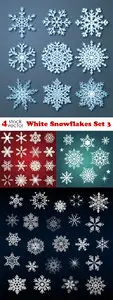 Vectors - White Snowflakes Set 3