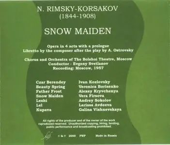 Rimsky-Korsakov - Snow Maiden (Snegurochka) - Svetlanov