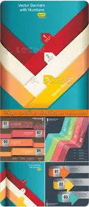 Design with numbered banners vector set 6