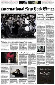 International New York Times - Thursday, 13 August 2015