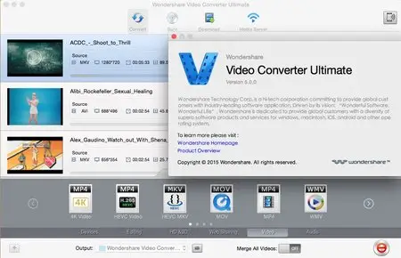Wondershare Video Converter Ultimate for Mac 5.0.0 Multilangual Mac OS X