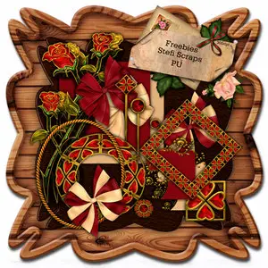   Scrap Kit: Gold and Red 