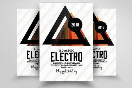 CreativeMarket - Electro Party Flyer Template