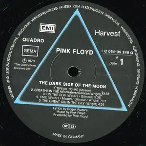 Pink Floyd - Dark side of the moon {Original USA + German Quadraphonic} vinyl rip 24/96 (NEW RIP, NEW CART and NEW RIG)