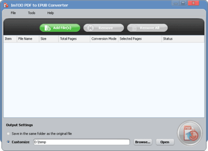ImTOO PDF to EPUB Converter 1.0.4.0124