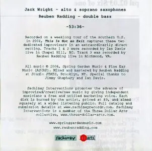 Jack Wright & Reuben Radding - This Is Not An Exit (2006)