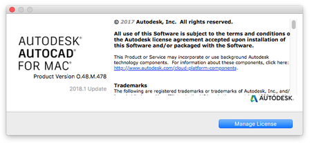 Autodesk  AutoCAD for Mac 2018.1