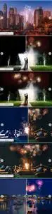 10 Fireworks Photoshop Overlays in Set